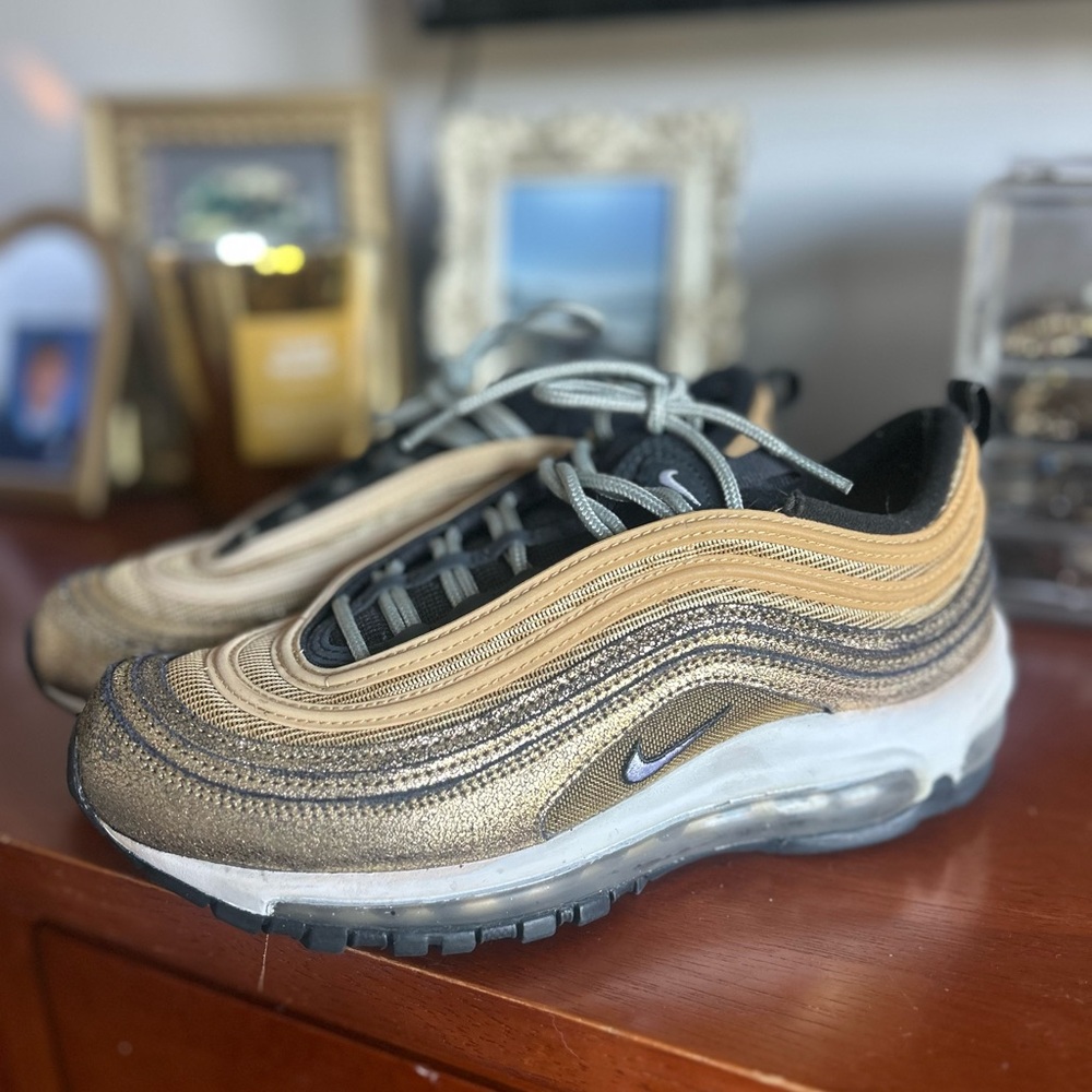 Nike Air Max 97 Metallic Gold and Black Shoes